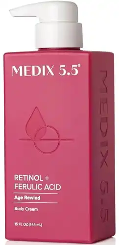Medix 5.5 Retinol Body Lotion Firming Moisturizer | Crepey Skin Care Treatment | Retinol Body Cream | Anti Aging Retinol Cream For Women Targets Look Of Crepe Skin, Wrinkles, & Sagging Skin, 15 Fl...