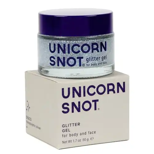 Unicorn Snot Face & Body Glitter - Cosmetic-Grade Holographic Glitter Gel - Glitter Makeup for Festivals, Raves, Anime Cosplay - Safe for Face, Easy Application & Removal, 1.7oz Silver Glitter...