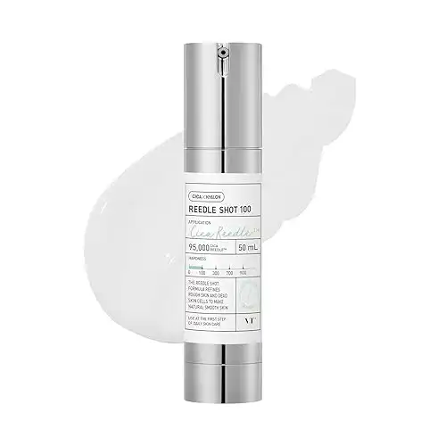 VT COSMETICS CICA Reedle Shot 100, Daily Night Exosome, Microneedling Serum, Centella Asiatica, Hyaluronic Acid, Exfoliation, Soft Skin, Regeneration, Glass Skin, Korean Skin Booster 1.69Fl Oz (50ml)