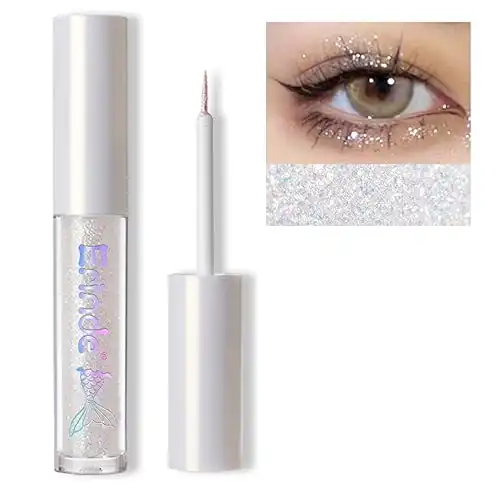 Liquid Glitter Eyeshadow Eyeliner, Korean Makeup Tear Drop, Shimmer Metallic, Lightweight Waterproof Long Wearing, Loose Glitter Glue for Crystals Eye Glitter Christmas Makeup, Colorful Sequins