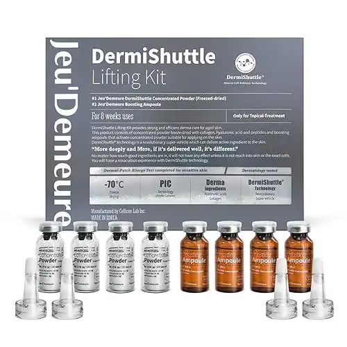 JEU'DEMEURE Collagen, Peptide, Hyaluronic Acid Serum, Instant Face Lift Korean skin care Serum for Anti-Aging, Microneedling, Skin-Firming, Brightening, Hydrating for Face & Eye (without micr...