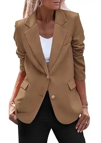 Business Casual Blazers Long Sleeve Notch Lapel Trendy Work Office Blazer Jackets Outerwear