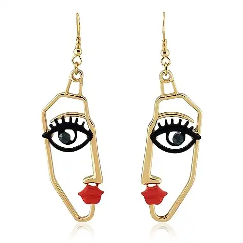 Artistic Face Drop Earrings - Elegant Statement Accessory for Women