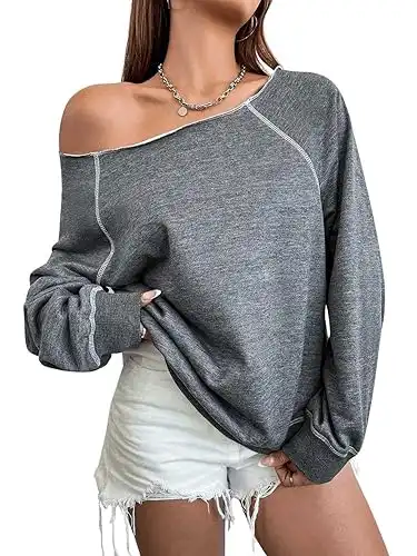 Women's Off The Shoulder Sweatshirts Long Sleeve Pullover